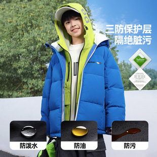 可溯源高充绒90白鸭绒儿童羽绒服 2025冬装儿童三防泡芙面包服