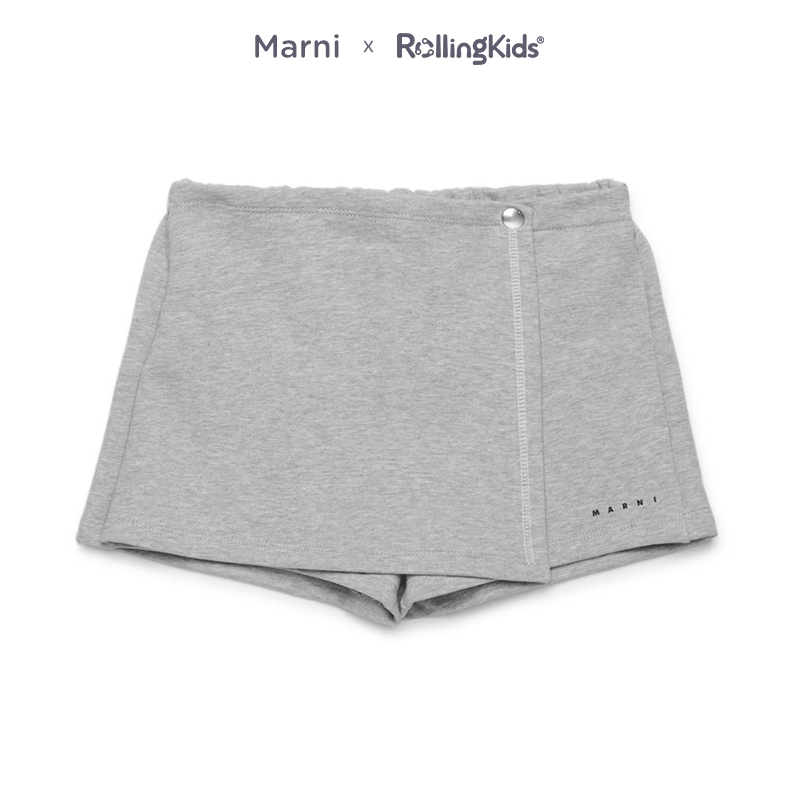 Marni 儿童短裤女童休闲设计感百搭纯棉裤灰色裤子丨RollingKids