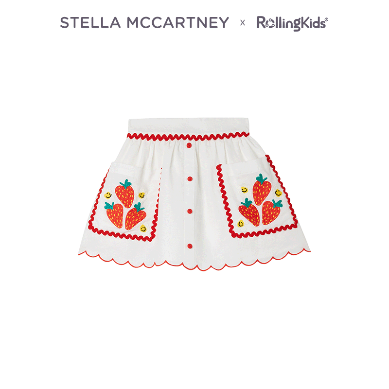 STELLA MCCARTNEY 女童半身裙草莓图案休闲百搭裙子丨RollingKids