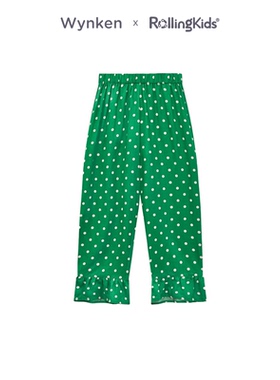 WYNKEN 儿童休闲裤女童设计感休闲时尚波点长裤百搭秀场同款