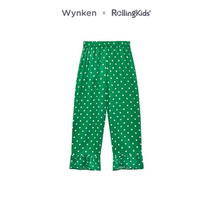 WYNKEN 儿童休闲裤女童设计感休闲时尚波点长裤百搭秀场同款
