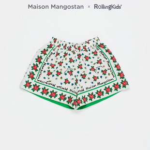 女童休闲五分裤 花卉印花短裤 RollingKids Mangostan Maison