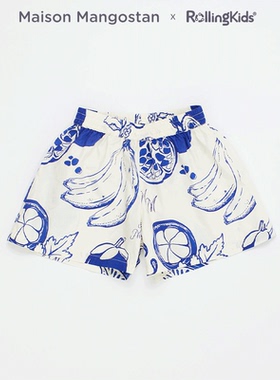 Maison Mangostan 印花短裤男夏季松紧腰宽松五分裤丨RollingKids