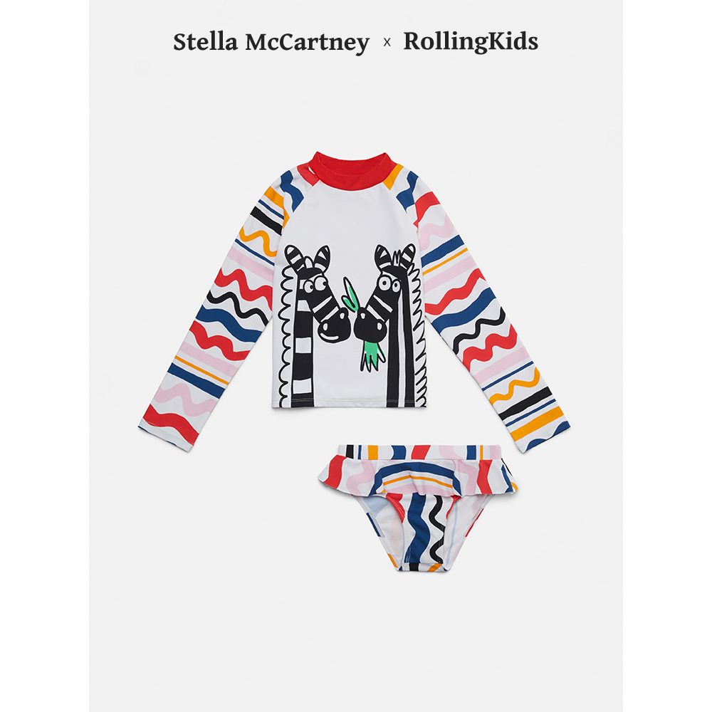 STELLA MCCARTNEY 女童彩色长颈鹿长袖分体泳衣套装丨RollingKids 童装/婴儿装/亲子装 泳衣裤 原图主图