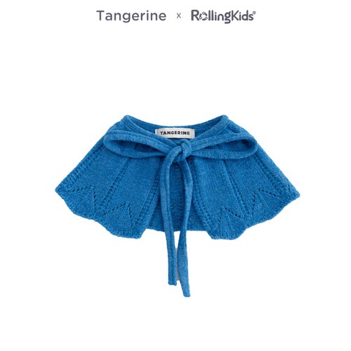 Tangerine 男女童蓝色针织系带假领休闲设计感领子丨RollingKids