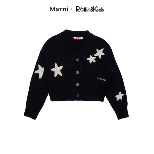 Marni 儿童针织开衫黑色毛衫丨RollingKids
