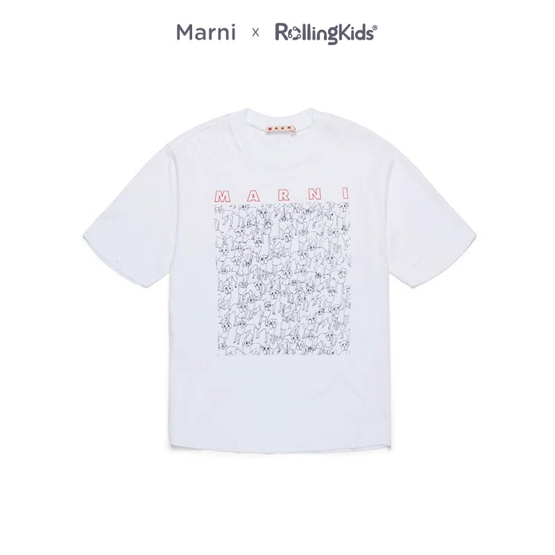 Marni 儿童T恤男女童白色休闲百搭短袖上衣丨RollingKids图片