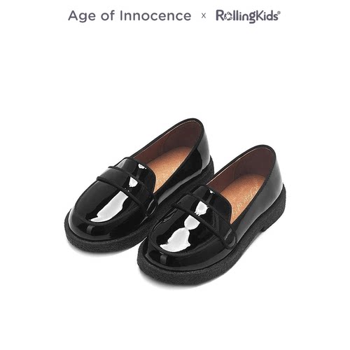 Age of Innocence 英伦风男女童黑色气质休闲皮鞋丨RollingKids
