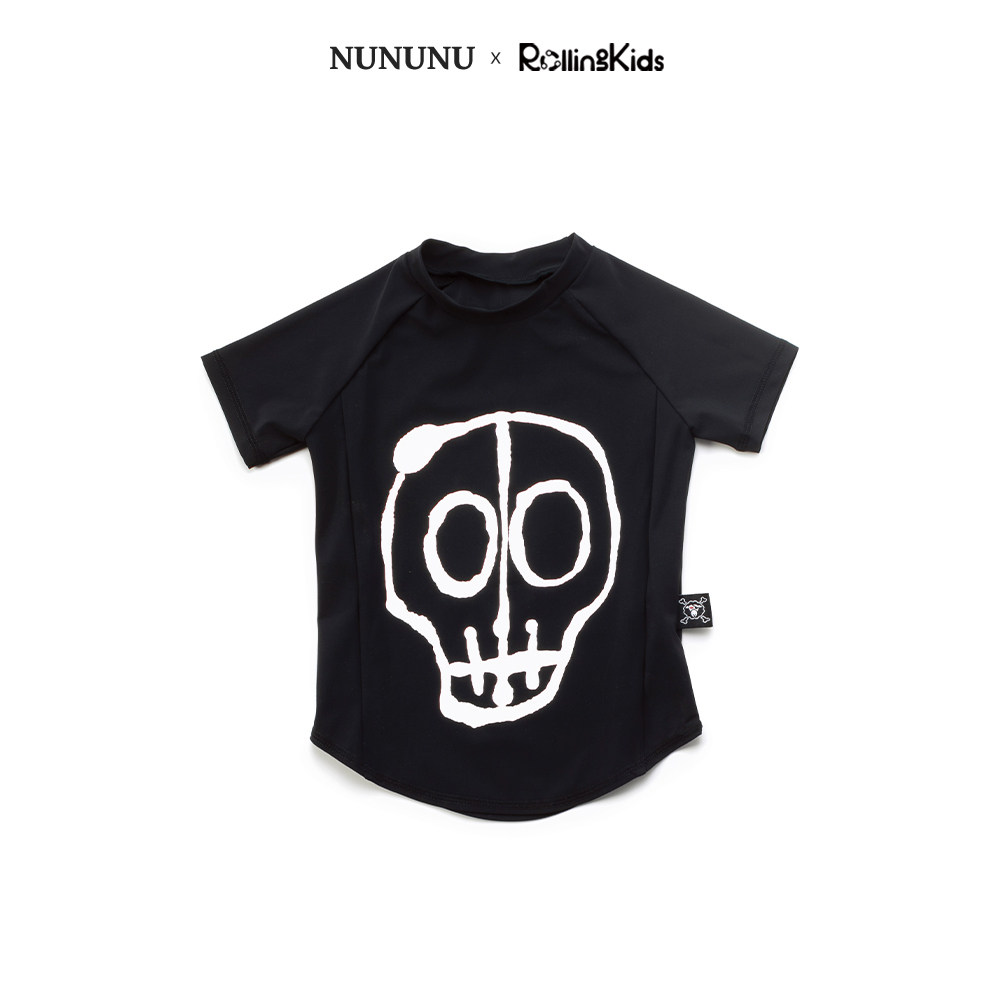 NUNUNU 男童黑色泳衣时尚时尚短袖分体泳装丨RollingKids
