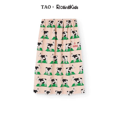 T.A.O 女童半身裙奶牛印花甜美中裙丨RollingKids