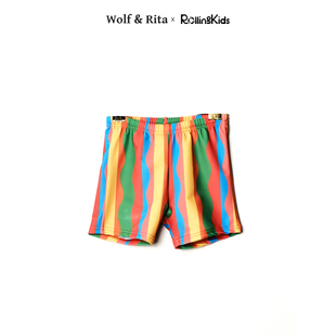 彩色条纹平角泳裤 Rita 时尚 RollingKids 儿童泳裤 Wolf
