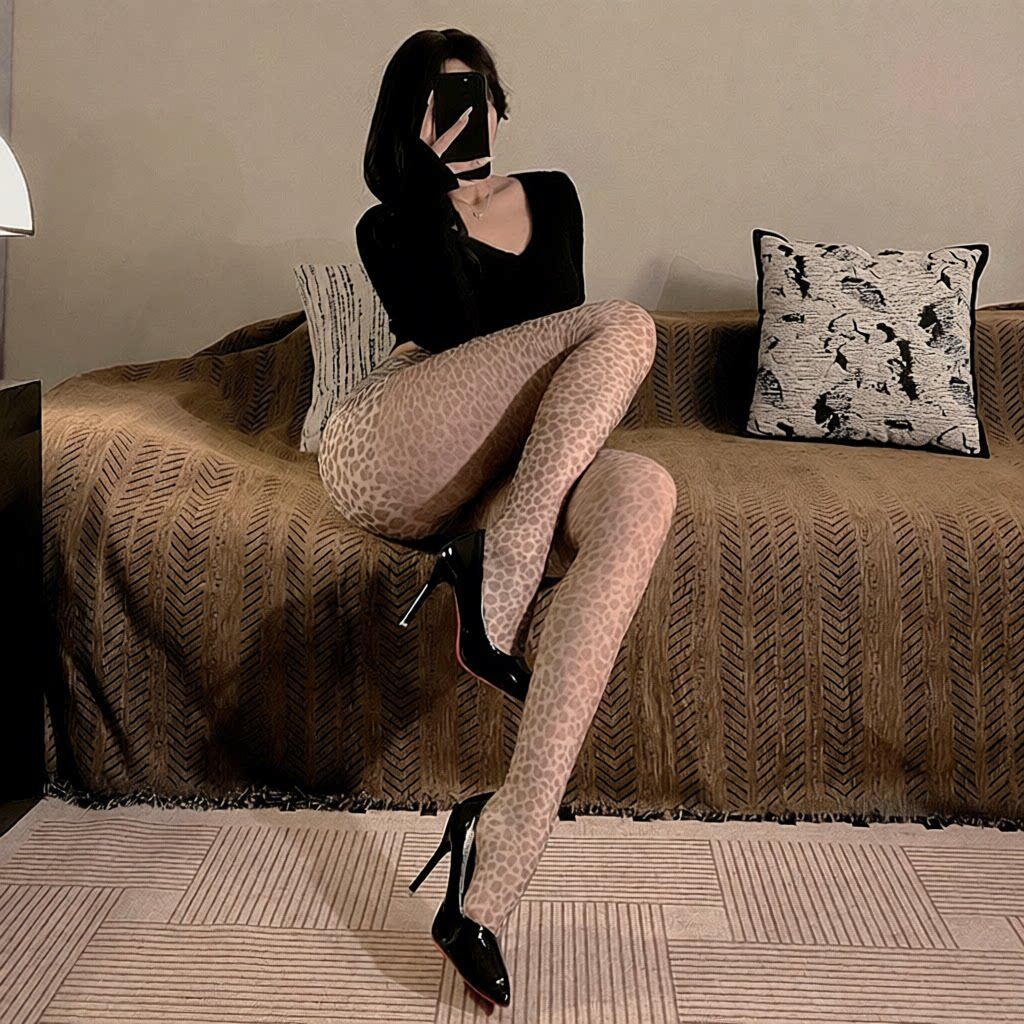 欧美风夏季新款女装时尚潮流长裤豹纹紧身修身性感连体裤白丝