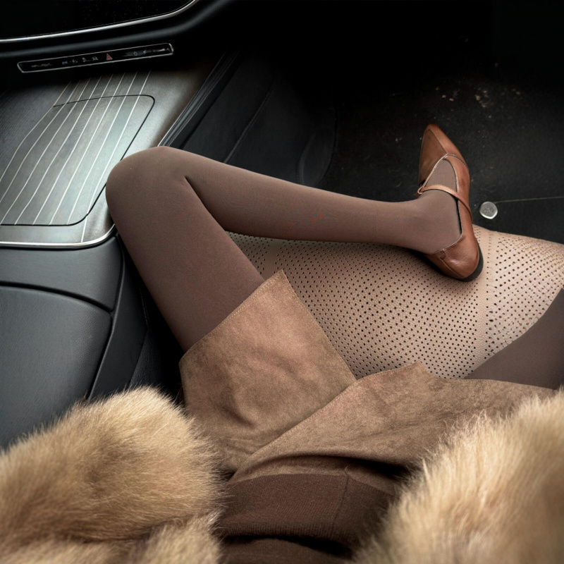 美拉德深咖色连裤袜天鹅绒丝袜女