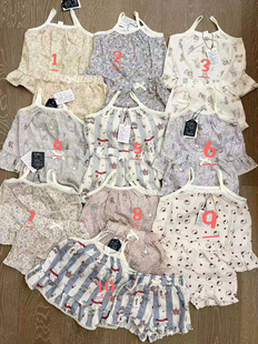 日单cottoli小木马纱布吊带套装花边可爱花苞裤短裤透气女宝婴童