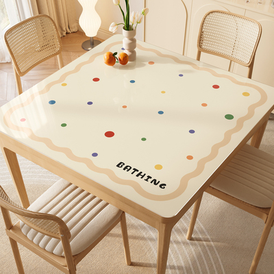 正方形桌布免洗防水防油防烫餐桌垫轻奢高级感台布八仙桌面保护垫