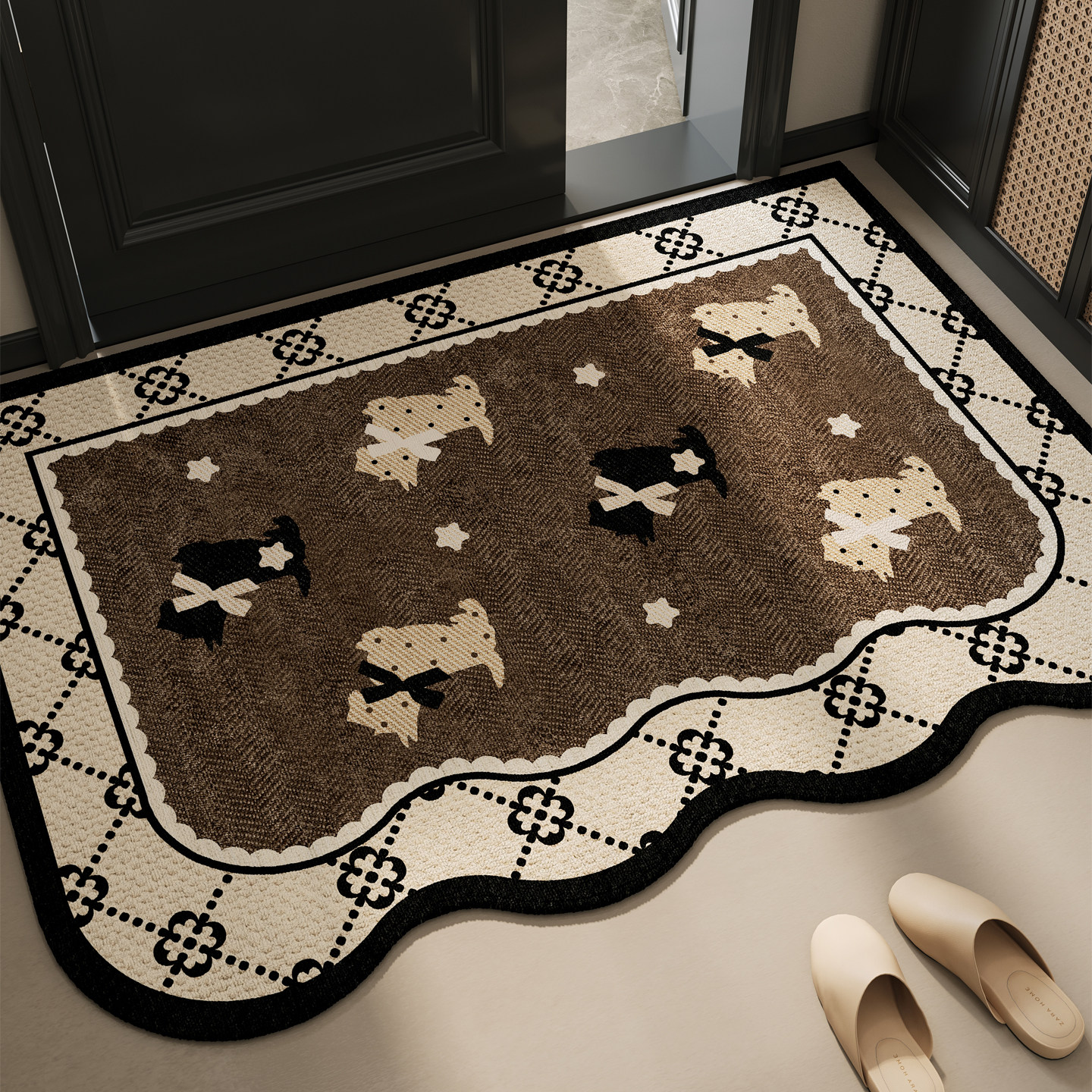 中古风入户门地垫2026新款圈绒耐脏可擦脚垫玄关门口门垫防滑地毯,居家布艺,入户地垫,淘宝优惠券,粉丝福利购,淘宝优惠卷