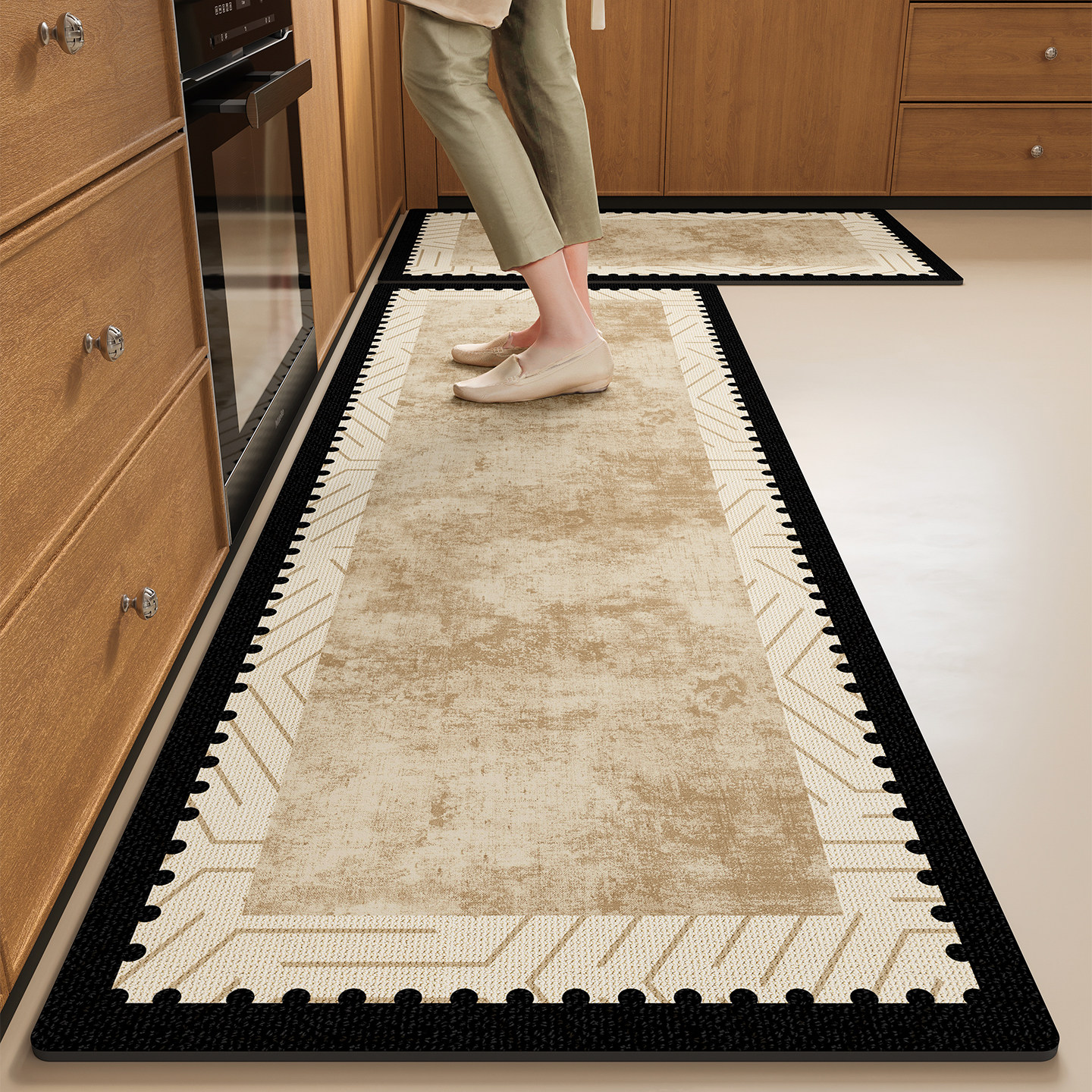 奶油风厨房专用垫子防滑防油地垫防水免洗脚垫2026新款圈绒地毯垫,居家布艺,厨房地垫,淘宝优惠券,粉丝福利购,淘宝优惠卷