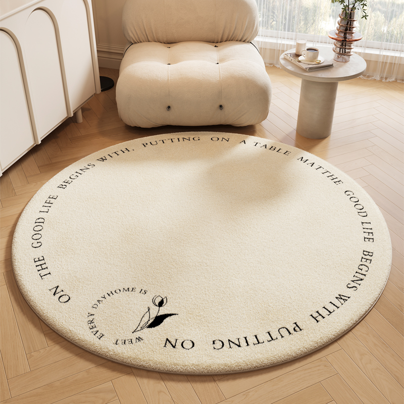 圆形地毯客厅羊绒地垫加厚儿童房阅读区卡通卧室书房转椅隔音脚垫