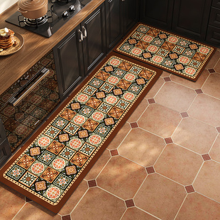硅藻泥厨房地垫防滑防油吸水垫复古美式 耐脏脚垫可擦免洗家用地毯
