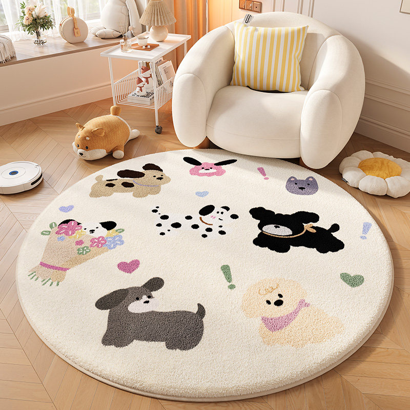 卡通圆形地毯客厅圆地垫卧室房间羊绒脚垫摇椅梳妆台懒人沙发垫子,居家布艺,地毯,淘宝优惠券,粉丝福利购,淘宝优惠卷
