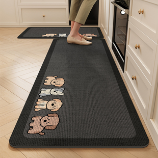 硅藻泥厨房防滑防油地垫防水专用脚垫防污可擦免洗吸水垫耐脏地毯