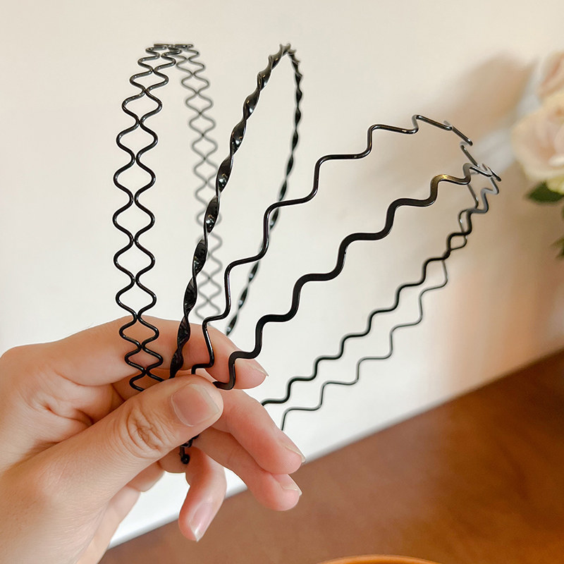 wave mens women unisex black wavy hair head hoop band sport