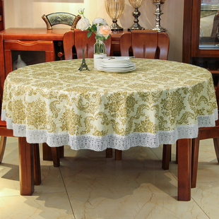 圆桌桌布防水防油免洗防烫塑料家用PVC饭店餐桌垫酒店大圆形台布