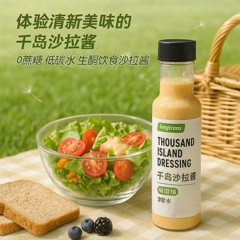 减脂酱料沙拉酱0脂肪减肥低碳饮生酮人群0蔗糖蔬菜调味沙拉汁低卡轻食伴侣适合自律人群减脂期间搭配蔬菜吃提升风味口感清爽