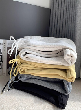 冬保暖版型不挑人百搭加绒加厚束脚裤哈伦裤女宽松休闲运动裤卫裤