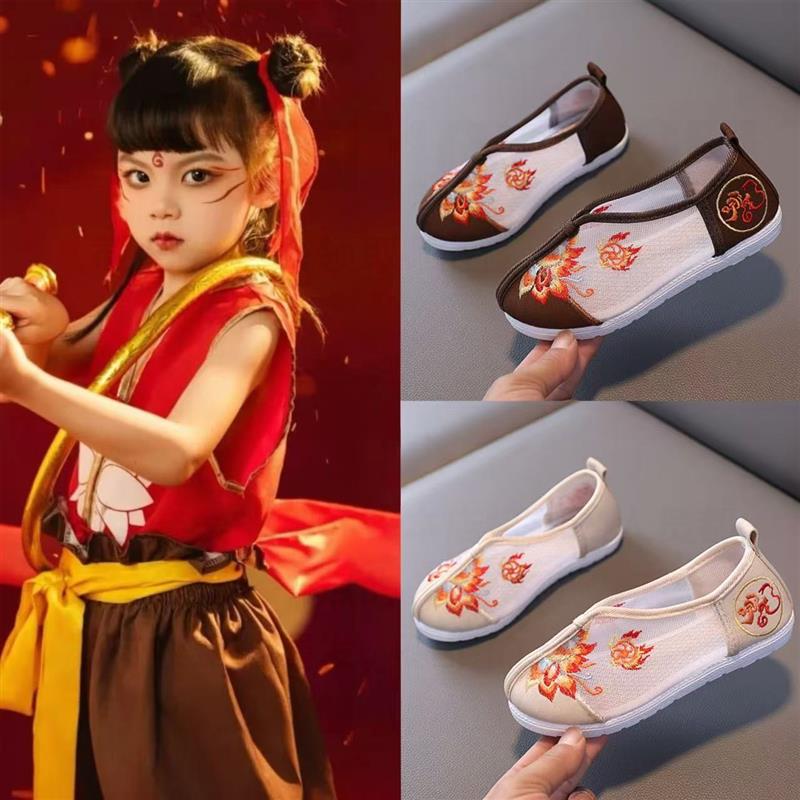 男童汉服鞋cos动漫款哪咤cosplay鞋子儿童刺绣演出鞋汉服鞋