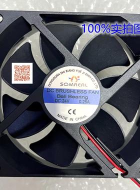 正品SOMREAL DC BRUSHLESS FAN Bali Bearing 24V 0.25A 散热风扇