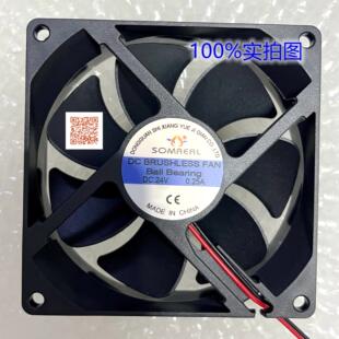 正品SOMREAL DC BRUSHLESS FAN Bali Bearing 24V 0.25A 散热风扇