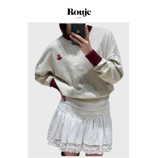 Life法单小众运动撞色边落肩圆领印标套头舒适针织 Rouje 现货