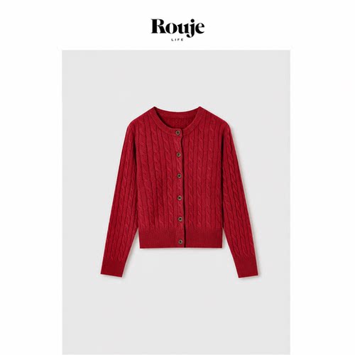 【现货】Rouje Life针织粗棒针宽松毛衣女慵懒风开衫克上衣