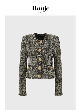 【现货】Rouje Life秋冬新款小香风外套气质名媛粗花呢短款上衣