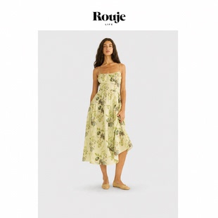 【现货】Rouje Life新色！美国吊带裙26夏季高腰线苎麻度假连衣裙
