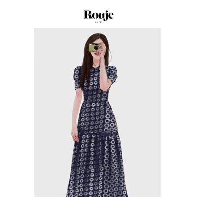【现货】Rouje Life虞书欣同款雏菊碎花中长款连衣裙法式复古桔梗
