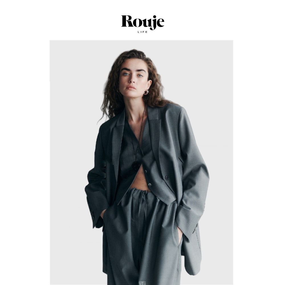 【现货】Rouje Life时髦松弛感意大利马海毛羊毛西装马甲裤子套装