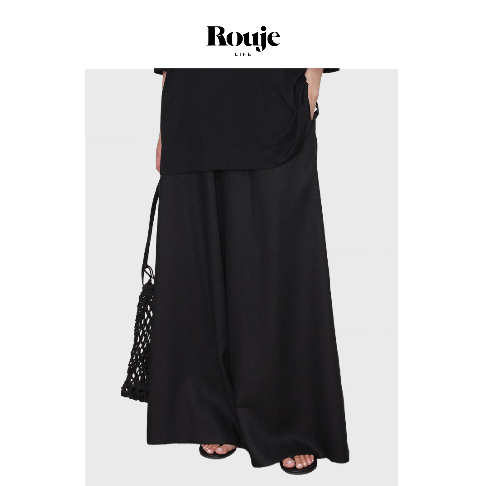 【现货】Rouje Life超阔山本裤轻凉亚麻裤女松弛遮胯藏肉大阔腿裤
