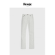 现货 Rouje Life白色牛仔裤 女显瘦百搭直筒休闲长裤 设计师同款