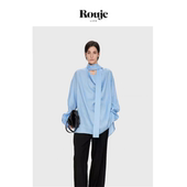 女极简随性造型感垂荡领衬衣女 Life老钱风苎麻衬衫 现货 Rouje