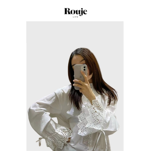现货 宫廷风蕾丝袖 Rouje 25春季 口衬衣 Life卢浮宫画作巴黎衬衫