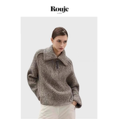 Life高领半门襟包边羊毛毛衣女翻领加厚针织衫 Rouje 女装 现货