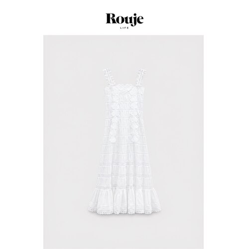 【现货】Rouje Life海边的仙女！美国长裙夏季立体压褶轻盈连衣裙