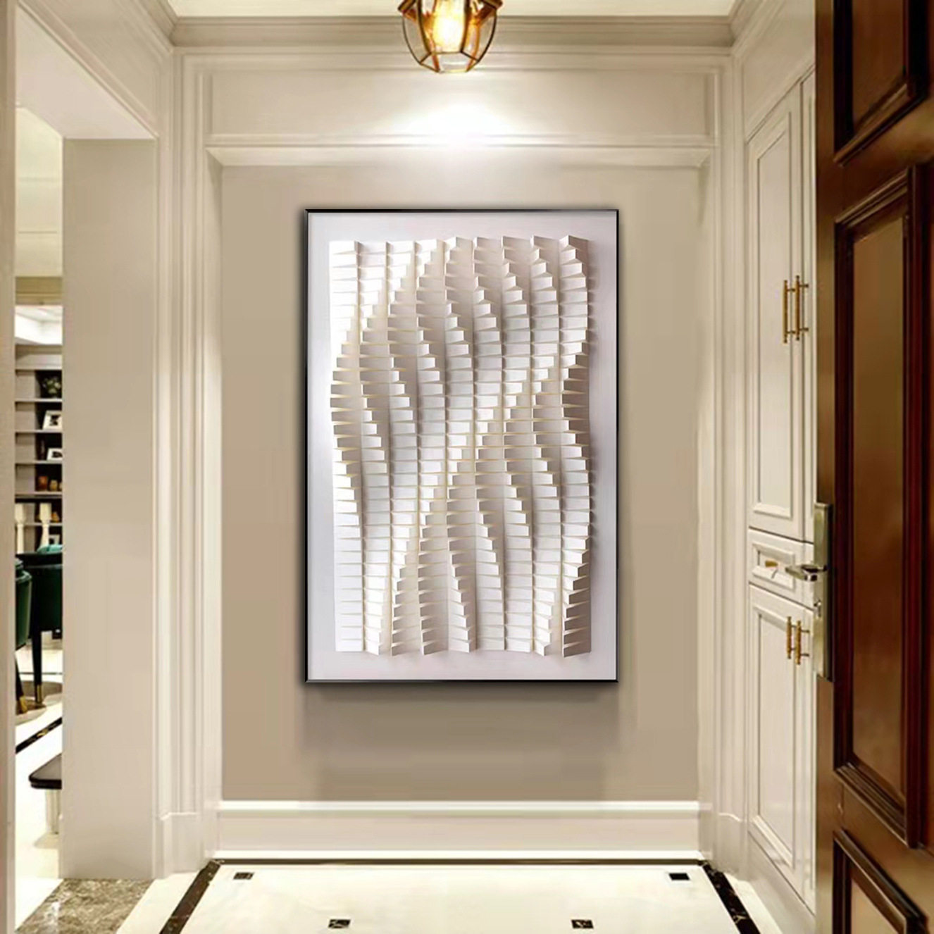 壁画玄关客厅卧室挂画沙发背景墙装置画3d立体装饰画立体浮雕简约