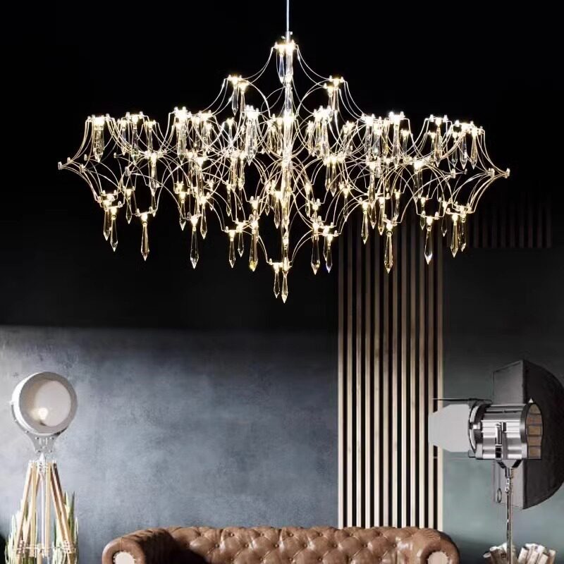 意大利水晶吊灯后现代轻奢别墅复式楼客厅餐厅卧室LED光立方灯具