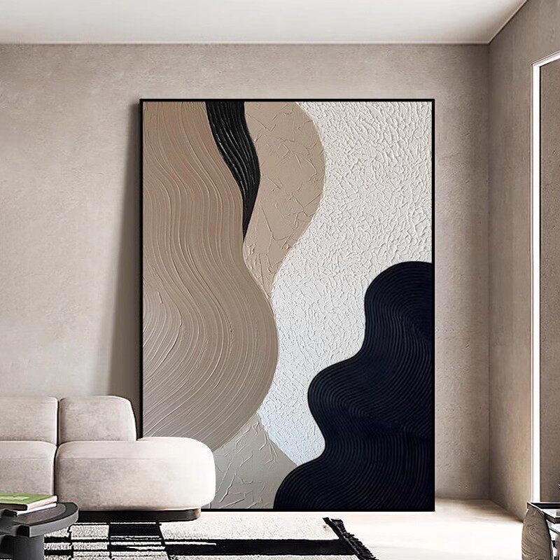 玄关装饰画现代简约沙发背景墙肌理挂画大芬村纯手绘抽象客厅油画