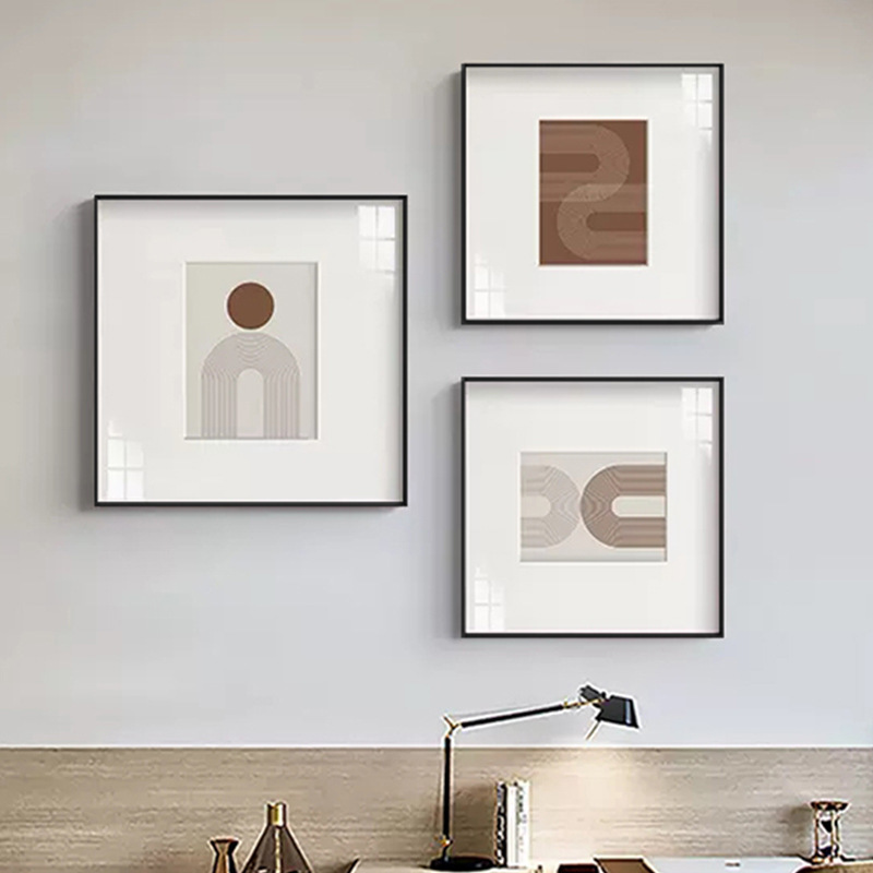 方形装饰画沙发背景墙挂画抽象线条立体卡纸壁画北欧风格客厅餐厅图片