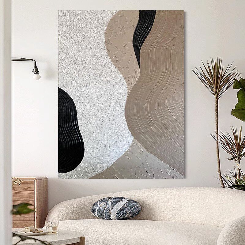 纯手绘肌理画立体抽象现代简约走廊客厅装饰画村玄关大芬油画