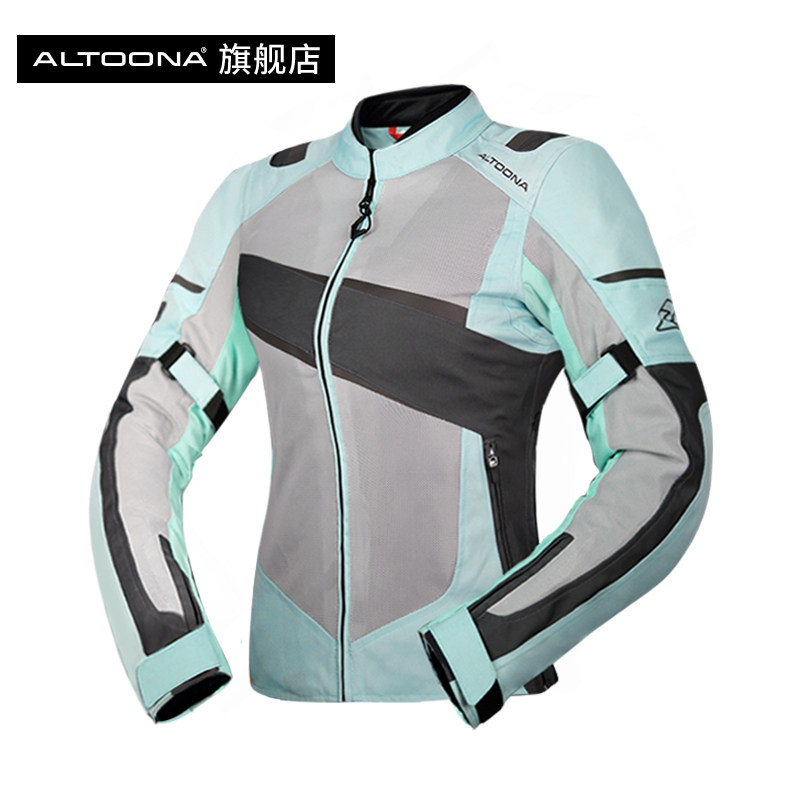 Altoona/安途纳悖论摩托车骑行服女款夏季透气网眼防摔反光机车服